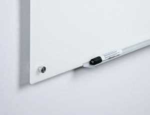 Magnetic Non-Glare Projection Ultra White Glass Dry-Erase Board Set - Includes Board, Magnets, and Marker Tray