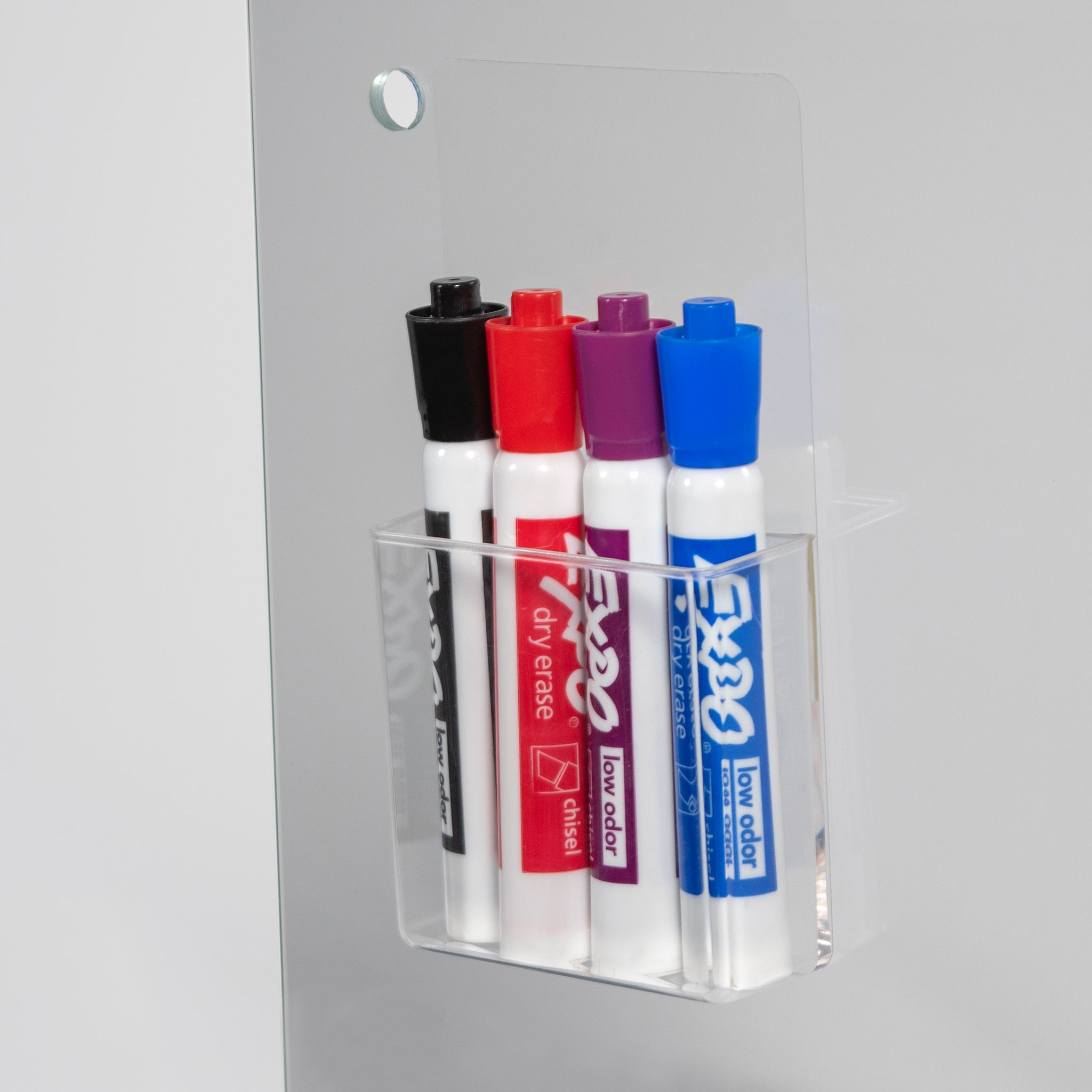 Reusable Clear Marker Holder for Glass Boards & Dry Erase Boards, Set of 2
